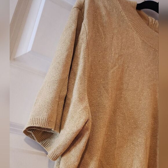 Draper's & Damon's heavyweight gold sparkle blouse 2X - Picture 2 of 6